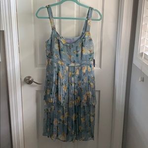 Vera Wang Lavender Label pleated floral dress